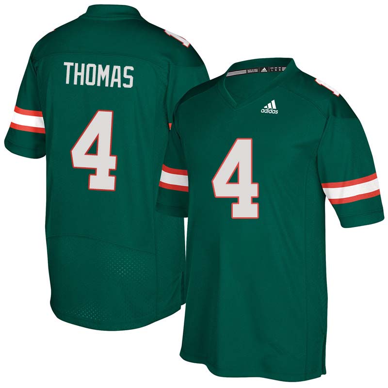Adidas Miami Hurricanes #4 Jeff Thomas College Football Jerseys Sale-Green